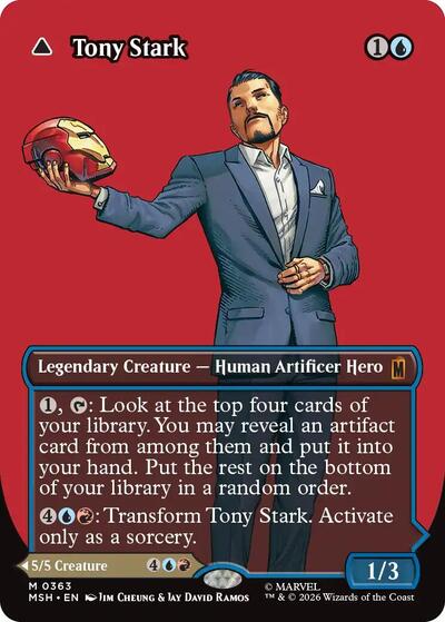 Tony Stark (Borderless) (0363) (Marvel Super Heroes) Light Play Foil