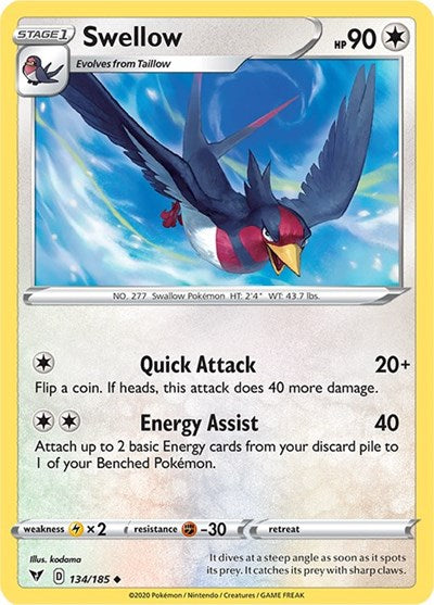 Swellow (SWSH04: Vivid Voltage) Damaged / Poor