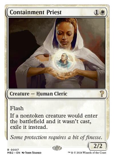 Containment Priest (White Border) (Mystery Booster 2) Light Play