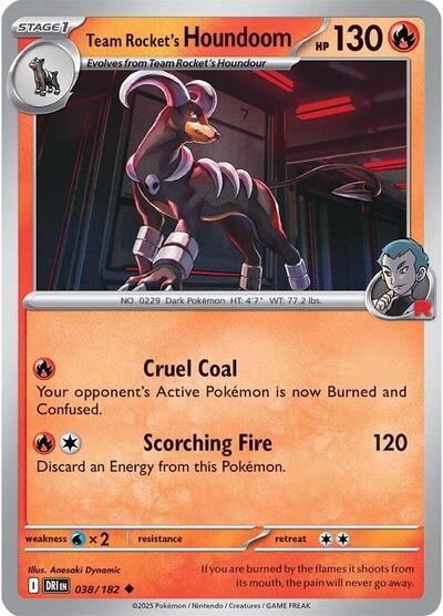 Team Rocket's Houndoom - 038 (SV10: Destined Rivals) Light Play Reverse Holofoil