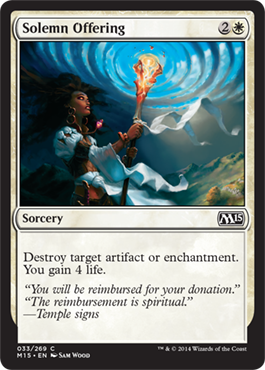 Solemn Offering (Magic 2015 Core Set) Light Play