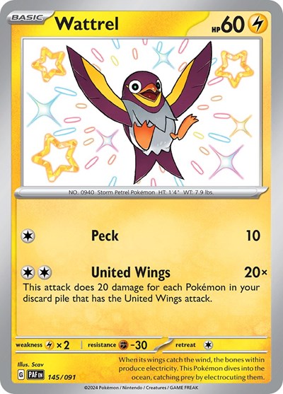 Wattrel (SV: Paldean Fates) Light Play Holofoil