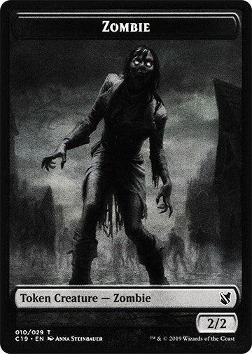 Zombie (010) / Zombie (011) Double-sided Token (Commander 2019) Light Play