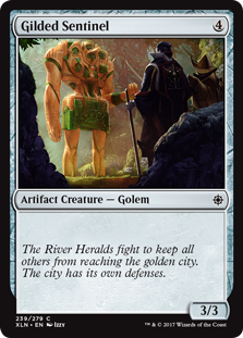 Gilded Sentinel (Ixalan) Light Play Foil