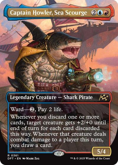 Captain Howler, Sea Scourge (Borderless) (Aetherdrift) Light Play Foil
