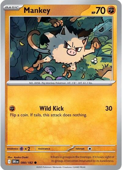 Mankey (SV10: Destined Rivals) Light Play