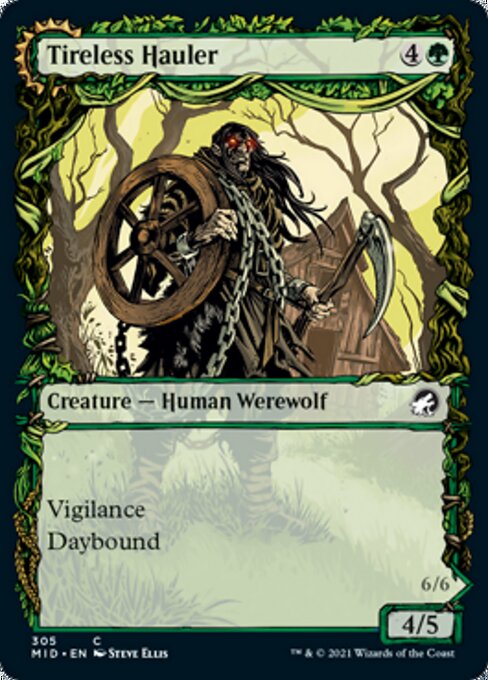 Tireless Hauler / Dire-Strain Brawler (Showcase) (Innistrad: Midnight Hunt) Light Play