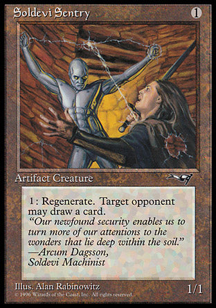 Soldevi Sentry (Raised sword) (Alliances) Light Play