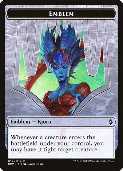 Emblem - Kiora, Master of the Depths (Battle for Zendikar) Light Play