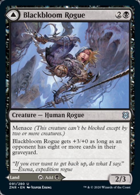 Blackbloom Rogue / Blackbloom Bog (Zendikar Rising) Light Play
