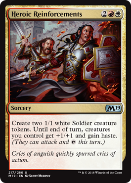 Heroic Reinforcements (Magic 2019 Core Set) Medium Play