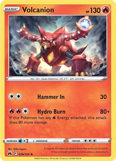 Volcanion (Crown Zenith) Light Play Holofoil