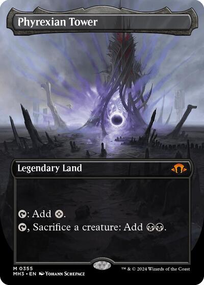 Phyrexian Tower (Borderless) (Modern Horizons 3) Light Play
