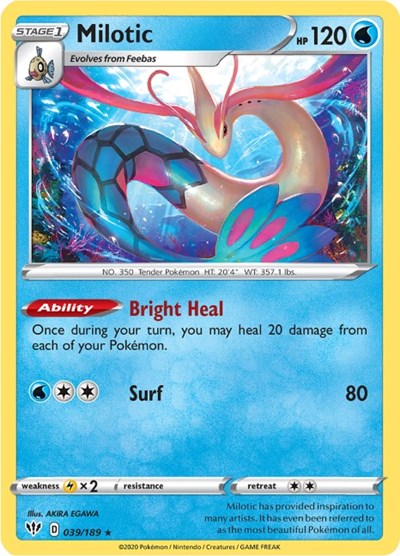 Milotic (SWSH03: Darkness Ablaze) Light Play Reverse Holofoil
