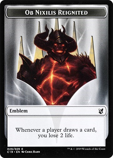 Emblem - Ob Nixilis Reignited / Zombie (010) Double-sided Token (Commander 2019) Light Play