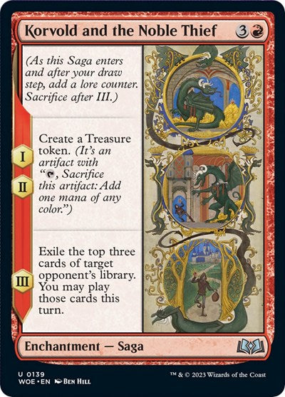 Korvold and the Noble Thief (Wilds of Eldraine) Light Play Foil