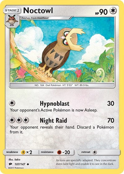 Noctowl (SM - Burning Shadows) Damaged / Poor Reverse Holofoil