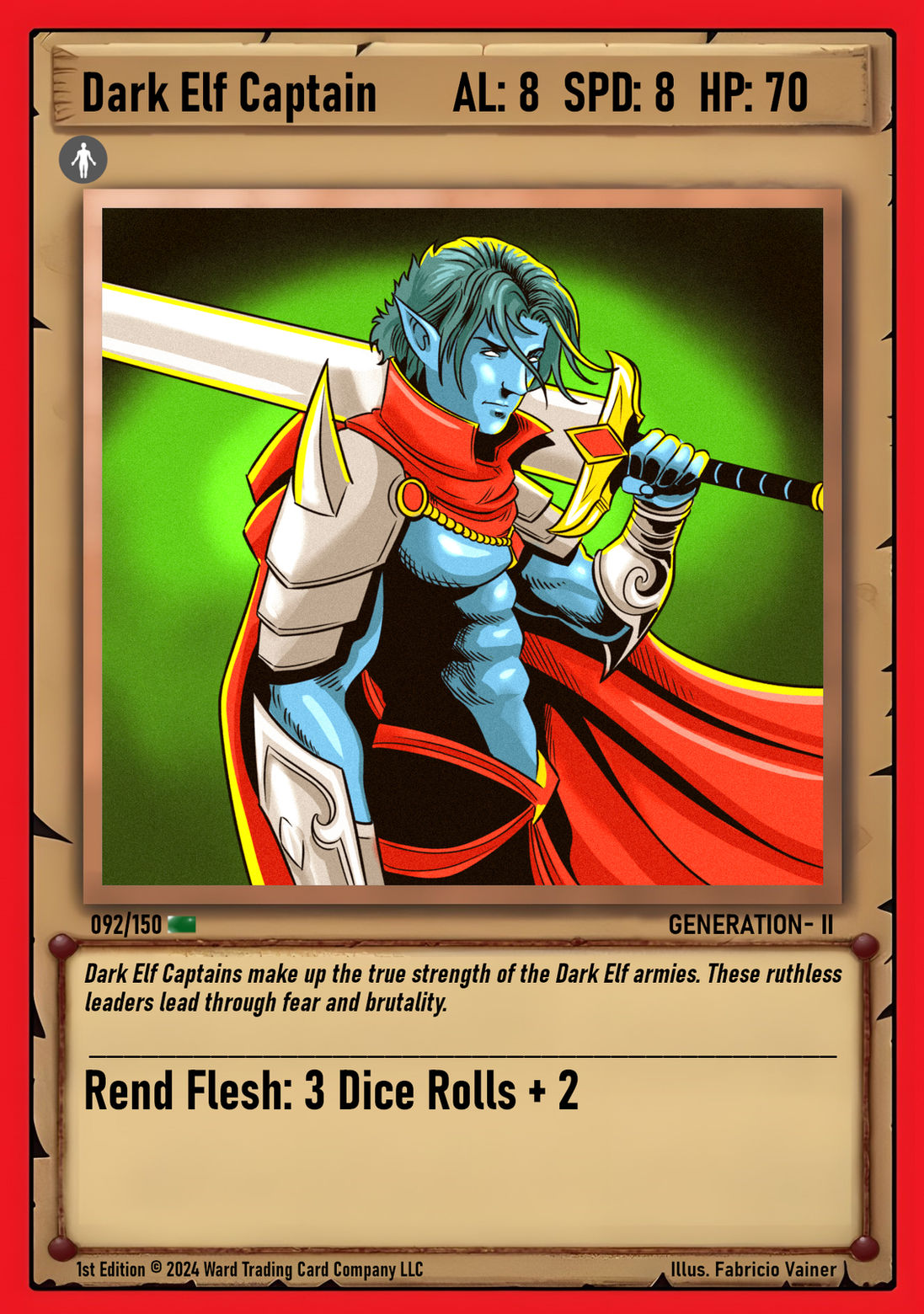 092 Dark Elf Captain - Uncommon
