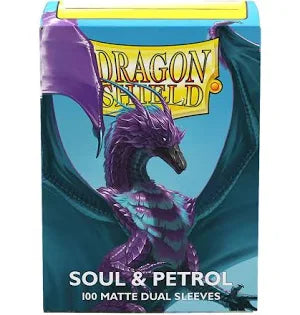 Dragon Shield Dual Matte Standard Sleeves - Soul & Petrol (100 Pack) - Dragon Shield Card Sleeves