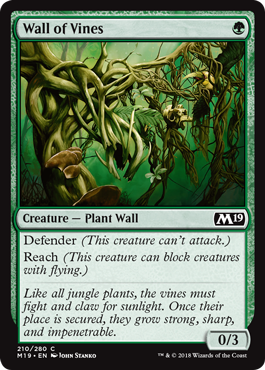 Wall of Vines (Magic 2019 Core Set) Light Play