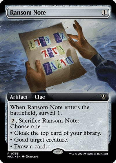 Ransom Note (0355) (Extended Art) (Commander: Murders at Karlov Manor) Light Play
