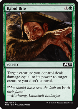Rabid Bite (Magic 2019 Core Set) Light Play Foil
