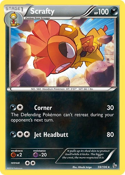 Scrafty (XY - Flashfire) Medium Play Reverse Holofoil