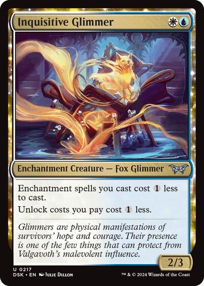 Inquisitive Glimmer (Duskmourn: House of Horror) Light Play Foil