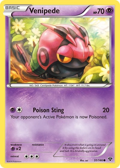 Venipede (XY Base Set) Medium Play