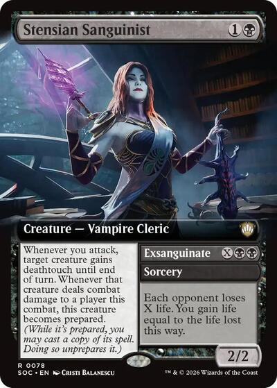 Stensian Sanguinist (Extended Art) (Commander: Secrets of Strixhaven) Light Play