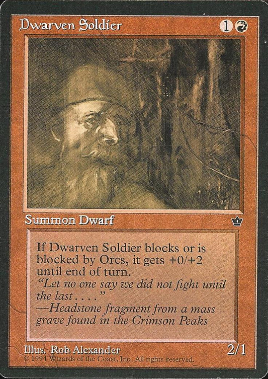Dwarven Soldier (Alexander) (Fallen Empires) Light Play