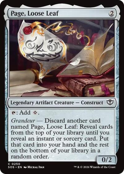 Page, Loose Leaf (Secrets of Strixhaven) Light Play Foil