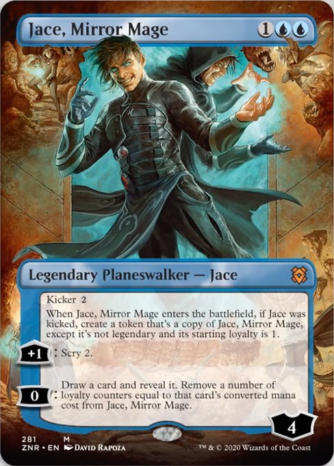 Jace, Mirror Mage (Borderless) (Zendikar Rising) Light Play Foil