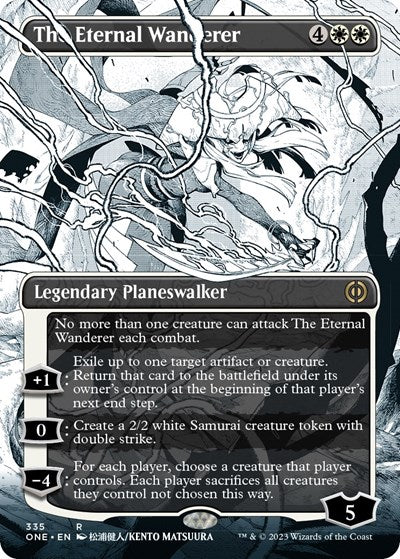 The Eternal Wanderer (Borderless) (Phyrexia: All Will Be One) Light Play Foil