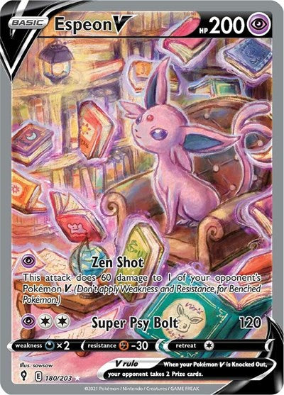 Espeon V (Alternate Full Art) (SWSH07: Evolving Skies) Near Mint Holofoil