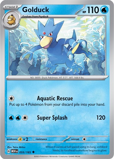 Golduck (Scarlet and Violet: 151) Light Play Reverse Holofoil