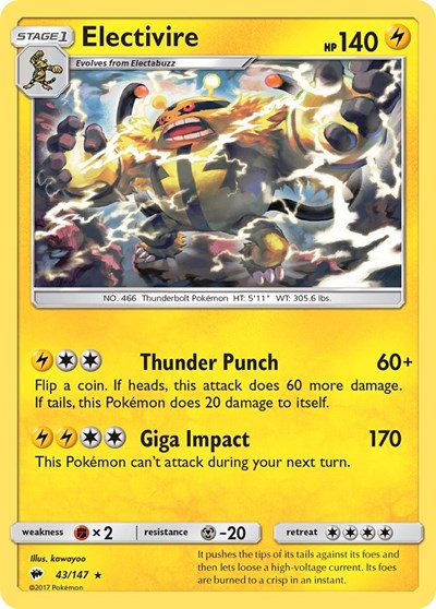 Electivire (SM - Burning Shadows) Damaged / Poor