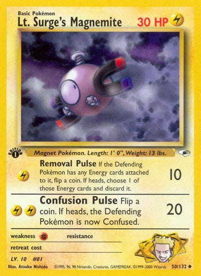 Lt. Surge's Magnemite (50) (Gym Heroes) Medium Play Unlimited