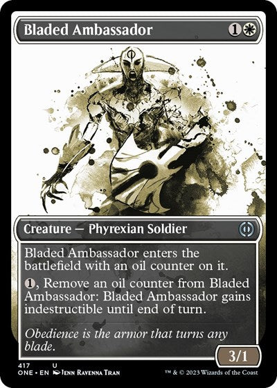 Bladed Ambassador (Showcase) (Step-and-Compleat Foil) (Phyrexia: All Will Be One) Light Play Foil