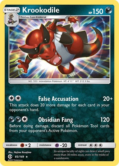 Krookodile (SM Base Set) Heavy Play Holofoil