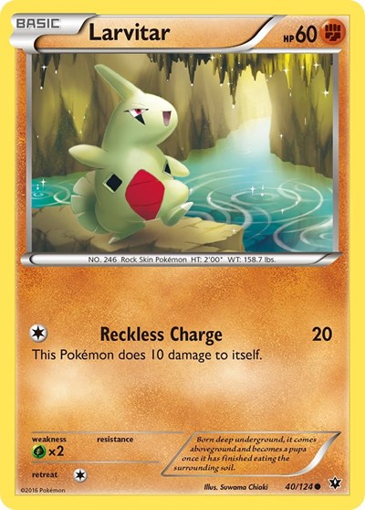 Larvitar (40) (XY - Fates Collide) Damaged / Poor