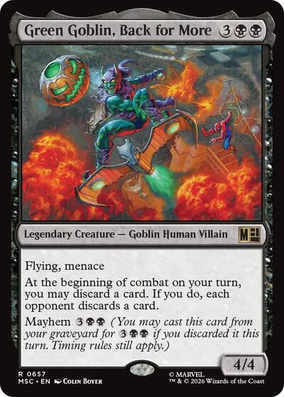 Green Goblin, Back for More (Commander: Marvel Super Heroes) Light Play Foil