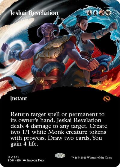 Jeskai Revelation (Borderless) (Tarkir: Dragonstorm) Light Play Foil