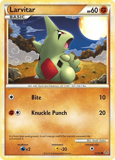 Larvitar (51) (Unleashed) Light Play Reverse Holofoil