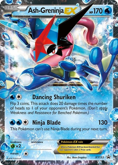 Ash-Greninja EX - XY133 (XY Promos) Heavy Play Holofoil