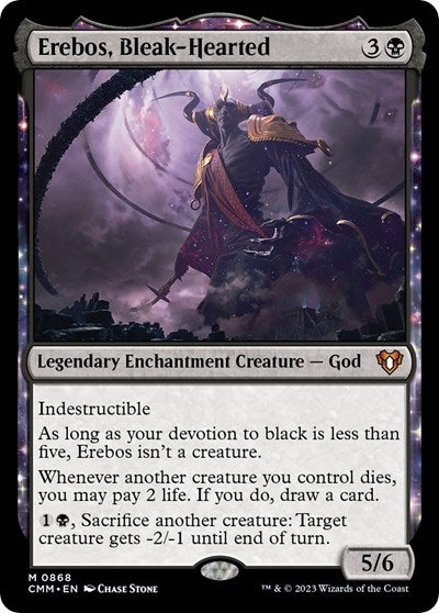 Erebos, Bleak-Hearted (Commander Masters) Light Play