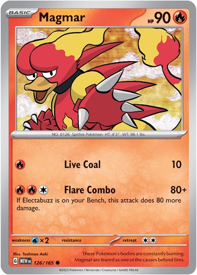 Magmar (Scarlet and Violet: 151) Light Play Reverse Holofoil