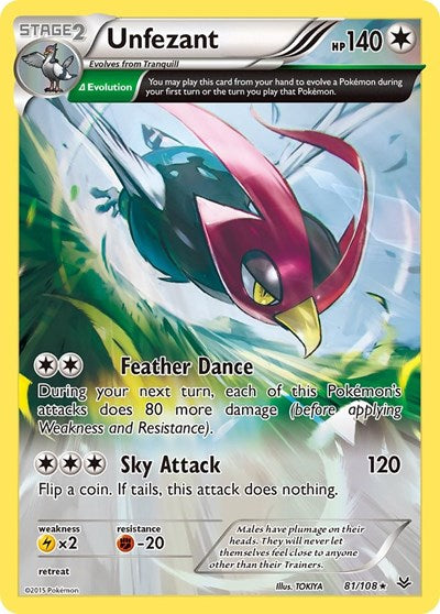 Unfezant (81 Delta) (XY Roaring Skies) Medium Play