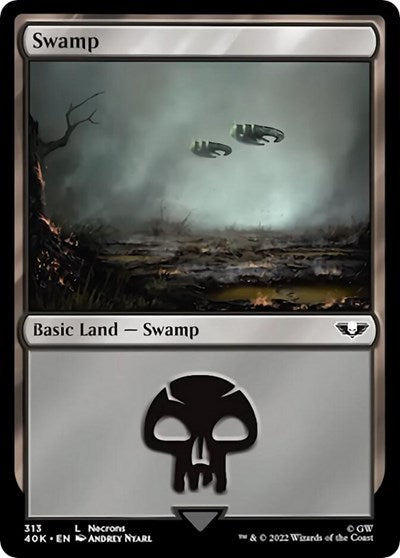 Swamp (313) (Universes Beyond: Warhammer 40K) Light Play