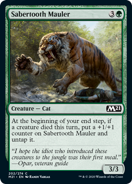 Sabertooth Mauler (Magic 2021 Core Set) Light Play
